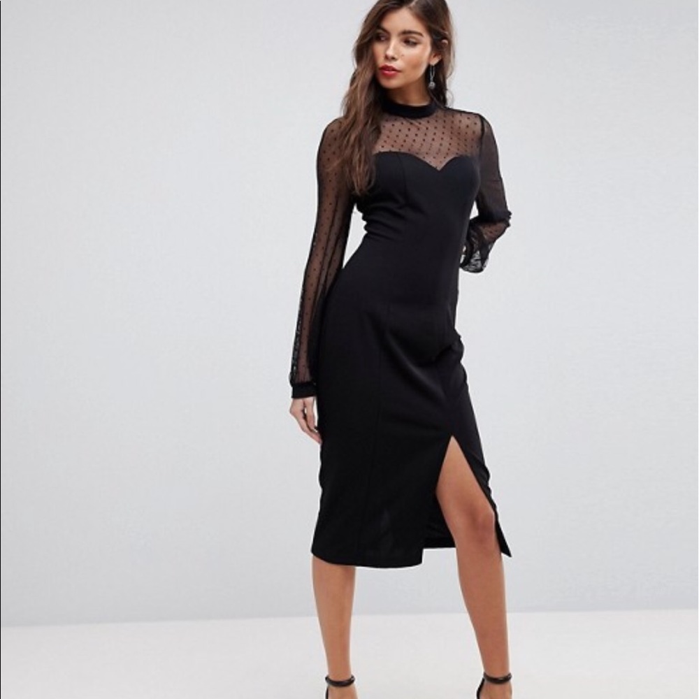 ASOS Long Sleeve Midi Dress